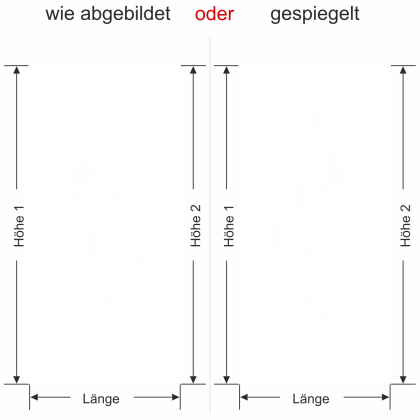 Preview: Glastür Sichtschutzfolie Wildgräser - Ansicht Ausrichtung mit Farbauswahl und Anleitung zur Größenberechnung - Vorschlag 2