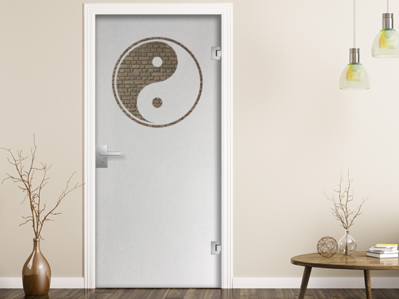 Glastür Sichtschutzfolie Yin & Yang