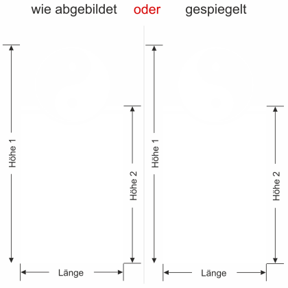 Preview: Glastür Sichtschutzfolie Yin & Yang - Ansicht Ausrichtung und Farbauswahl - Vorschlag 1