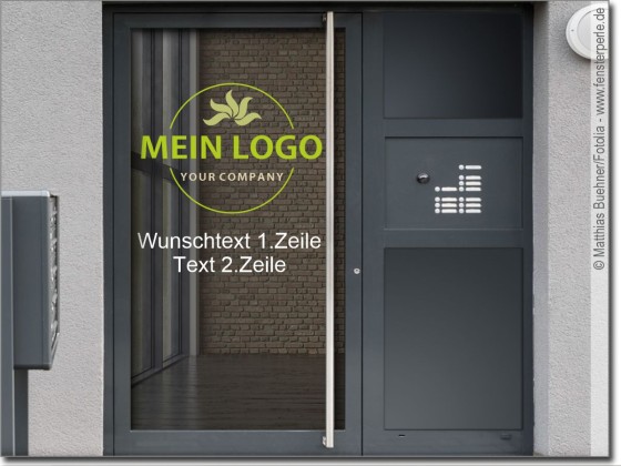 Preview: Glastattoo Mehrfarbiges Logo mit Wunschtext in Wunschfarbe Preview: Glastattoo Mehrfarbiges Logo mit Wunschtext in Wunschfarbe