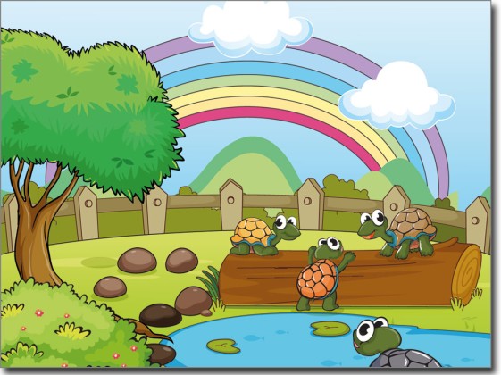 Preview: Fensterbild Folie Turtle Land Preview: Fensterbild Folie Turtle Land
