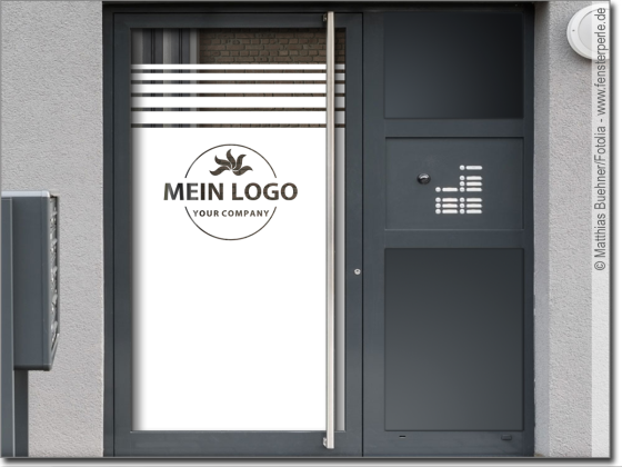 Preview: Logo als Sichtschutzfolie für Gewerbe auf Eingangstür - Ansicht Farbauswahl