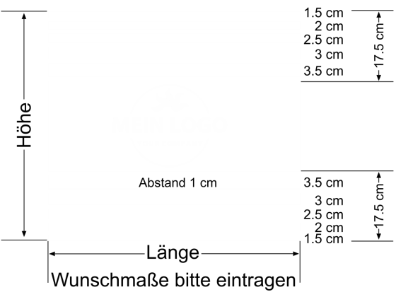 Preview: Logo als Sichtschutzfolie mit Streifen - Ansicht Beispielbild mit Farbauswahl
