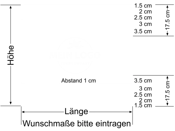 Logo als Sichtschutzfolie mit Streifen - Ansicht Beispielbild mit Farbauswahl