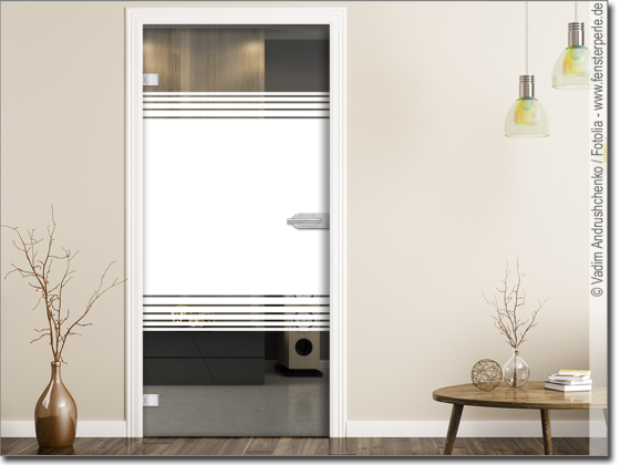 Preview: Glastür Sichtschutzfolie Gestreift