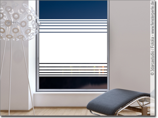 Blickschutz mit Streifen für Glastüren oder Glastrennwände in Büroräumen