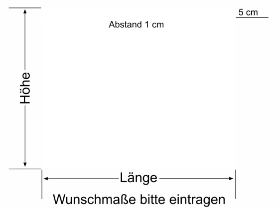Sichtschutzfolie Milchglasfolie ein Streifen 5/1 - Ansicht Farbauswahl und Anleitung zur Größenberechnung