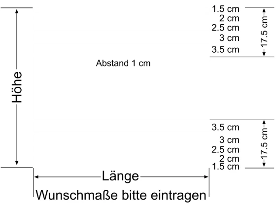 Milchglasfolie Gestreift 17,5/1 - Ansicht Farbauswahl und Anleitung zur Größenberechnung