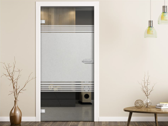 Preview: Milchglasfolie Gestreift 17,5/1 auf Zimmertür