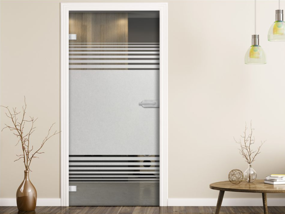 Preview: Milchglasfolie Gestreift 28/2 auf Zimmertür