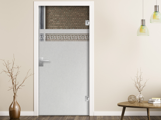 Preview: Milchglasfolie Mäanderband auf Zimmertür