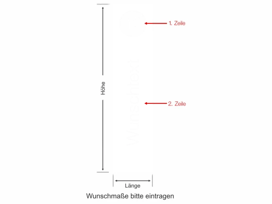 Milchglasfolie mit Hausnummer und Wunschtext - Ansicht Farbauswahl