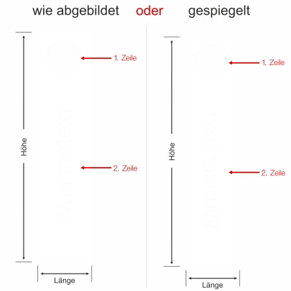 Milchglasfolie mit Hausnummer und Wunschtext - Ansicht Farbauswahl
