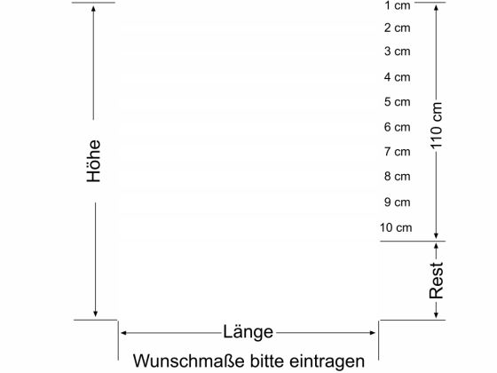 Preview: Milchglasfolie Verlauf - Ansicht Farbauswahl und Anleitung zur Größenberechnung