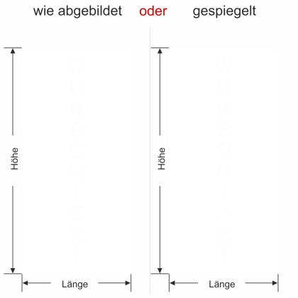 Milchglasfolie mit Wunschtext