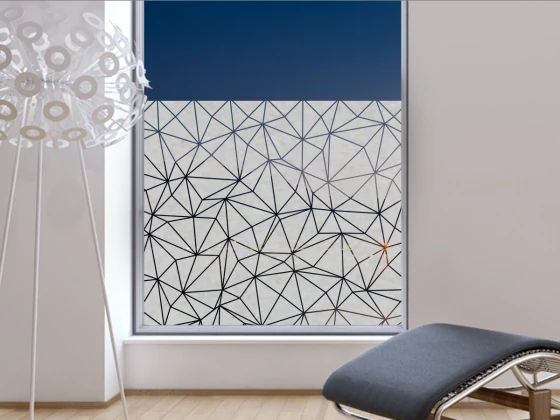 Milchglasfolie Polygone auf Fenster