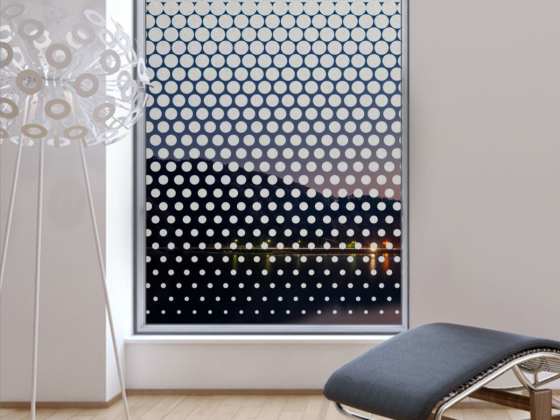 Preview: Milchglasfolie Punktverlauf von unten nach oben auf Fenster