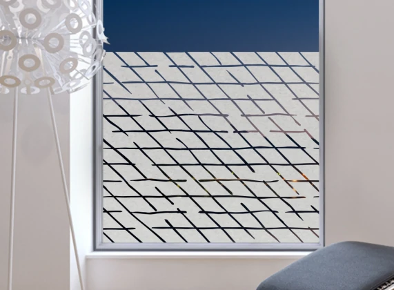 Milchglasfolie Rautenmuster auf Fenster