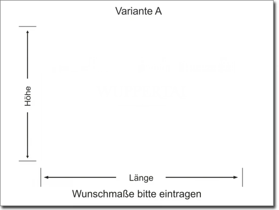 Blickschutz in Sandstrahloptik mit der Kontur von Wuppertal