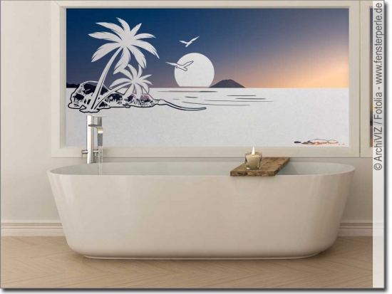 Preview: Milchglasfolie Sonnenuntergang am Meer Preview: Milchglasfolie Sonnenuntergang am Meer