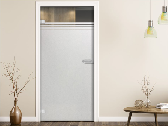 Preview: Milchglasfolie Streifen 12/1 auf Zimmertür