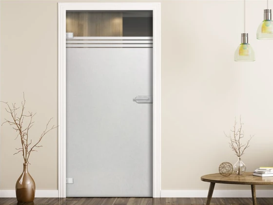 Milchglasfolie Streifen 12/1 auf Zimmertür