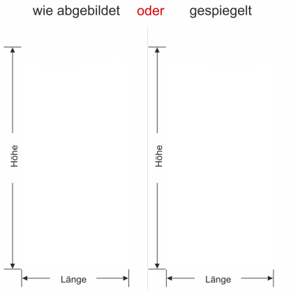Preview: Milchglasfolie Welle mit Punkten - Ansicht Farbauswahl, Ausrichtung und Anleitung zur Größenberechnung