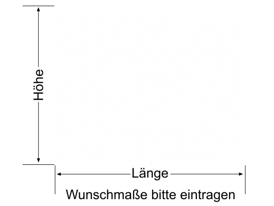 Milchglasfolie Wellen 3/0,5 - Ansicht Farbauswahl und Anleitung zur Größenberechnung