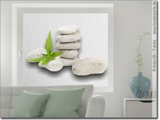 Preview: Milchglasfolie Wellnesssteine
