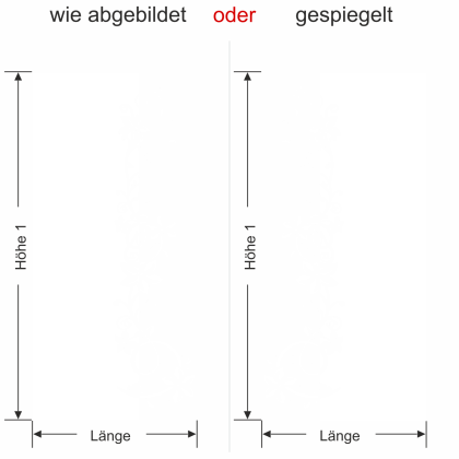 Preview: Milchglasfolie Ranken Vielfalt - Ansicht Ausrichtung und Farbauswahl