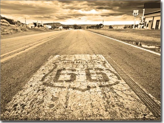 Glasbild Route 66 USA