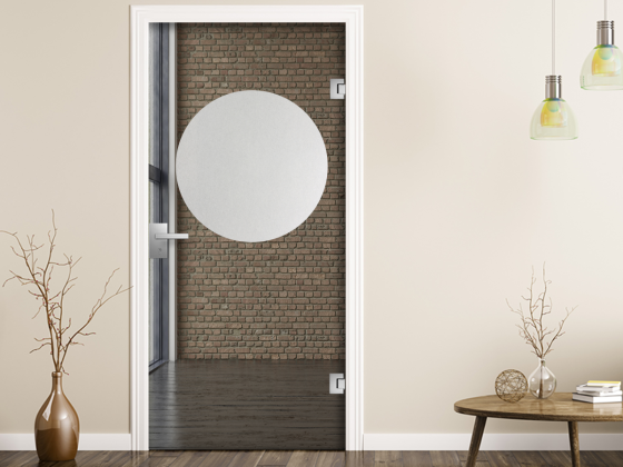 Preview: Runde Sichtschutzfolie Gewerbe auf Glastür