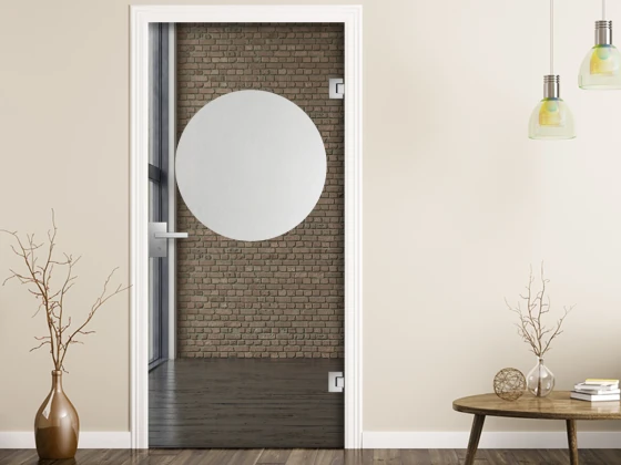 Runde Sichtschutzfolie Gewerbe auf Glastür