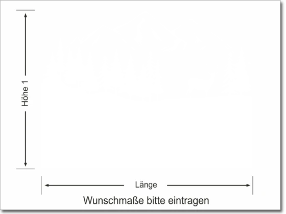 Sichtschutz Folie für Fenster mit Tannen, Berge und Hirsch