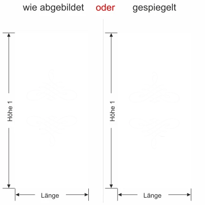 Blickdichte Fensterfolie Klassik - Ansicht Ausrichtung und Farbauswahl