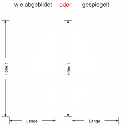 Preview: Blickdichte Glasfolie Glasornament Modern-- Ansicht Ausrichtung und Farbauswahl