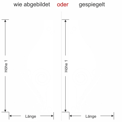Blickdichte Glasfolie Glasornament Modern-- Ansicht Ausrichtung und Farbauswahl