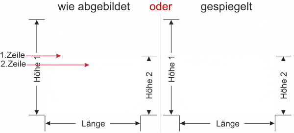 Preview: Fensteraufkleber Praxis - Ansicht Ausrichtung mit Farbauswahl Vorschlag 1