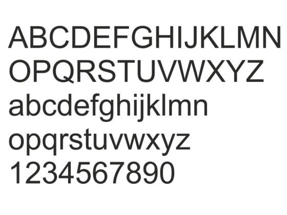 Fensteraufkleber Praxis - Ansicht Alphabet 2.Zeile