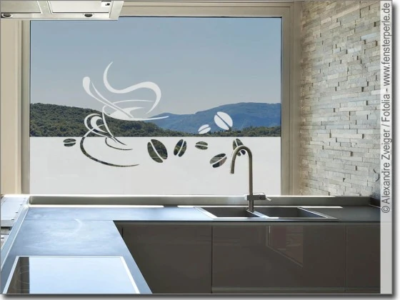 Sichschutzfolie Fensterfolie für Fenster farbig für Küche Koch Küchefenster 