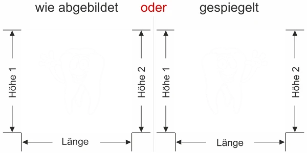 Sichtschutz für Praxis - Ansicht Ausrichtung mit Farbauswahl Vorschlag 2