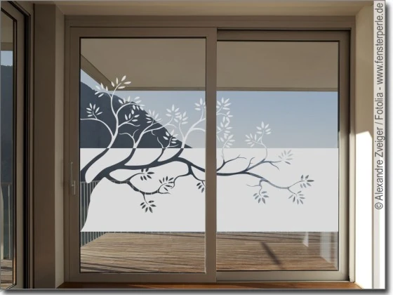 Fensteraufkleber Sichtschutz mit Ast