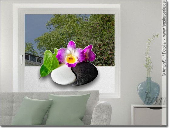 Preview: Milchglasfolie Wellness Yin und Yang Preview: Milchglasfolie Wellness Yin und Yang
