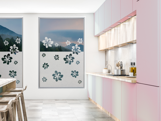 Preview: Sichtschutzfolie Blumen Motiv Preview: Sichtschutzfolie Blumen Motiv