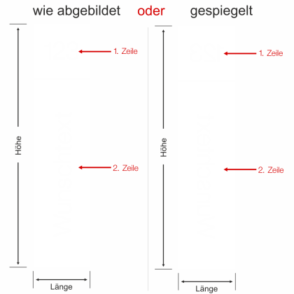 Preview: Sichtschutzfolie Eingangstür mit Wunschtext - Ansicht Farbauswahl