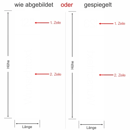 Sichtschutzfolie Eingangstür mit Wunschtext - Ansicht Farbauswahl