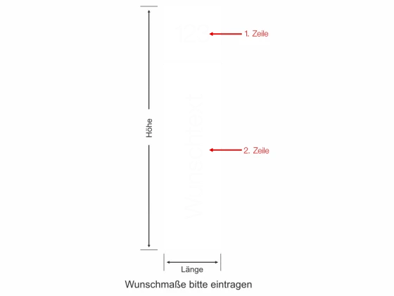 Sichtschutzfolie Eingangstür mit Wunschtext - Ansicht Farbauswahl