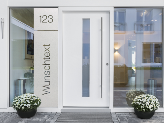 Preview: Sichtschutzfolie Eingangstür mit Wunschtext