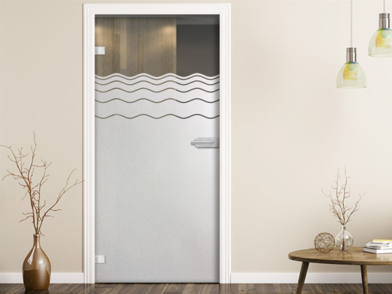 Preview: Sichtschutzfolie für Glastüren mit Wellen