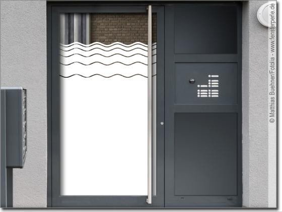 Preview: Sichtschutzfolie für Glastüren mit Wellen